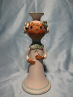 Ceramic candle holder girl figure, Christmas decoration