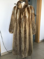 Long red fox fur coat, custom made, size 40