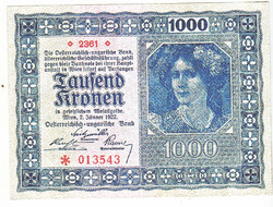 Austria 1000 Austrian crowns 1922 replica