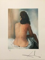 Salvador Dali - gala nude looking in an invisible mirror (limited edition lithograph)