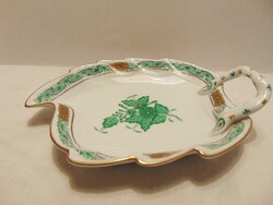Appony pattern bowl in the shape of a grape leaf from Herend, 15 cm
