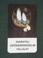 Kártyanaptár, Dunántúli cipőkereskedelmi vállalat, Pécs,Győr,1989 ,   (2)