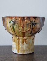 Sárai Erzsébet's double-faced ceramic flowerpot - large size