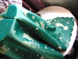 Green - gold metal fiber Christmas tablecloth