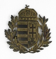 1P445 Régi magyar címeres réz sapkadísz