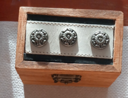 Disc box /leather and metal/ with decoration-1/