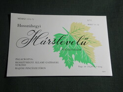 Wine label, lűzőhegy sükösd boat winery, wine farm, lime leaf steak wine