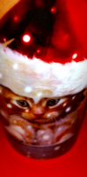 Cicás, nagy méretű karácsonyi csésze, kakaós, lattés bögre