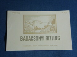 Wine label, Badacsony winery, wine farm, Badacsony Riesling wine