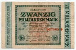 Németország 10 Milliárd német inflációs Márka, 1923, ritkább