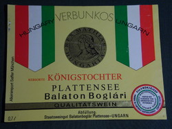 Wine label, Balatonboglár winery, wine farm, verbunkos Balatonboglár Lényka wine