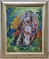 emil lajos Kovács: furs (50 x 40 cm oil on wood)