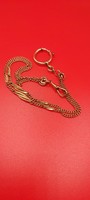 Double-row gold-plated pocket watch chain