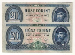 1949. 20 forint 2x S.K. UNC!