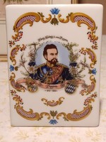 King Ludwig II of Bavaria porcelain wall picture-marked