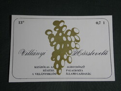 Wine label, Villány gliding winery, wine farm, Villány lime leaf wine