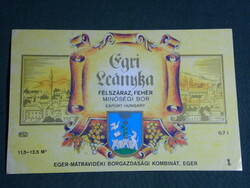 Wine label, Mátra region of Eger, wine farm, Lényka wine of Eger