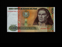 Unc - 500 intis - peru - 1987 - ii. Túpac with the image of amaru - read!