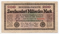 Németország 200 Milliárd német inflációs Márka, 1923, ritka