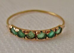 Gyönyörű 14kt arany gyűrű szint. smaragdokkal