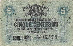 5 centesimi 1918 Olaszország Velence 1.