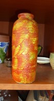 Retro ceramic vase, dull orange, 25 cm high