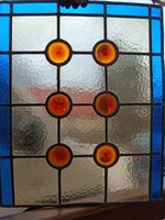 Antique stained glass window lead glass 2 pieces 588 8167