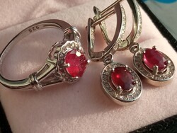 Ruby 925 silver set with 52 ring