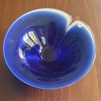 Swedish glass bowl, blue glass