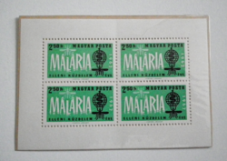 1962. The year of the fight against malaria (ii.) Small sheet, postage stamp (cat.: HUF 800)