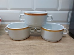 Alföldi porcelain Menzás striped soup cups