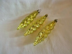 Old glass Christmas tree decorations - 3 transparent 