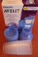 6 pcs. Original -avent- breast milk collection cup, including lid./Made in England/