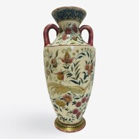 Zsolnay váza különleges, madaras dekorral