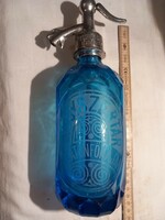5dl-es kék gyógyszertári szódásüveg,  Balatonfőkajár