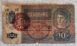 Omm overstamped 10 crowns, Hungary (g) | 1 banknote