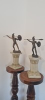 2 Pieces of Spartan bronze copper statue