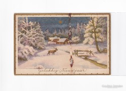 K:091 Christmas antique postcard (damaged)