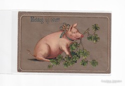 K:123 búék - New Year antique embossed postcard