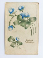 Régi képeslap 1912 dombornyomott levelezőlap lóhere
