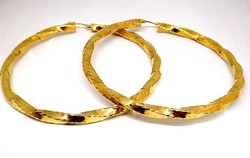 Large Twisted Gold Hoop Earrings (zal-au104701)