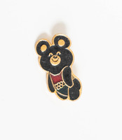 Misa teddy bear metal brooch - vintage brooch, badge