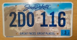 USA amerikai rendszám rendszámtábla 2D0 116 South Dakota