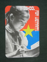 Kártyanaptár, Egyesült ifjúsági világszövetség a békéért, Budapest,grafikai rajzos ,1976,   (3)