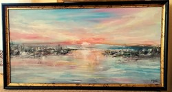 Winter sunset - large-scale contemporary painting