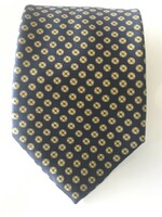 Silk tie on a deep blue background with a discreet pattern, barton moda