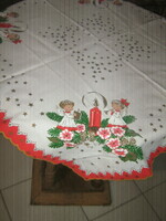 Beautiful angel Christmas tablecloth with candles + 3 napkins as a gift