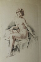 Rudolf Merényi color nude etching 497