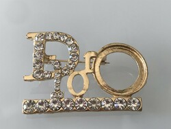 Vintage Dior brooch with sparkling rhinestones, 5.5 x 3.5 cm