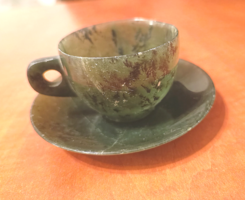 Jade cup with small plate!